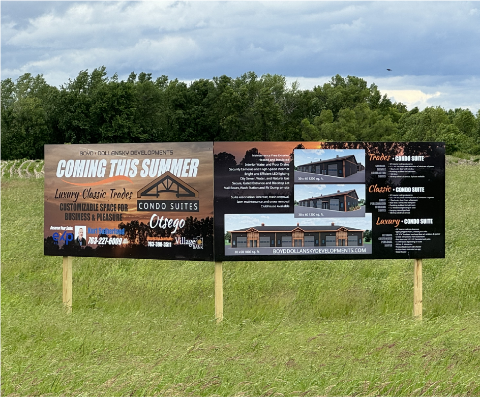 Condo Suites Otesego development coming soon sign